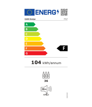 Caso | Wine Cooler | WineDeluxe WDU 36 | Energy efficiency class F | Built-in | Bottles capacity 36 | Cooling type Compressor te