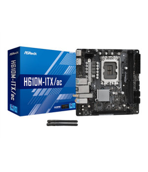 ASRock | H610M-ITX/ac | Processor family Intel | Processor socket LGA1700 | DDR4 DIMM | Memory slots 2 | Supported hard disk dri