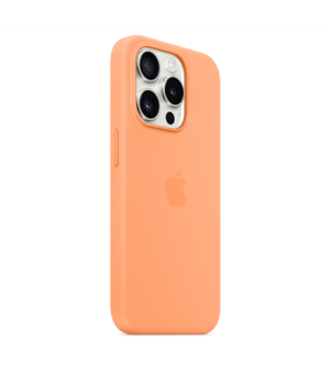 Apple | Silicone Case with MagSafe | Case with MagSafe | Apple | iPhone 15 Pro | Silicone | Orange Sorbet