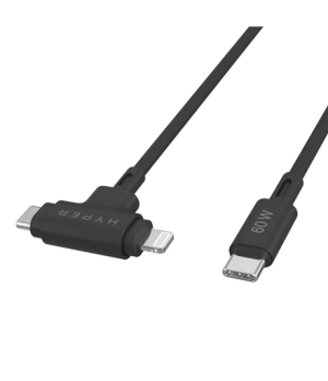 Hyper HyperJuice Silicone USB-C to USB-C and Lightning Hybrid 60W Cable