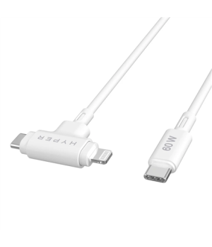 Hyper HyperJuice Silicone USB-C to USB-C and Lightning Hybrid 60W Cable