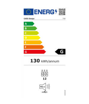 Caso | Wine Cooler | WineExclusive 12 | Energy efficiency class G | Bottles capacity 12 | Cooling type Compressor technology | B
