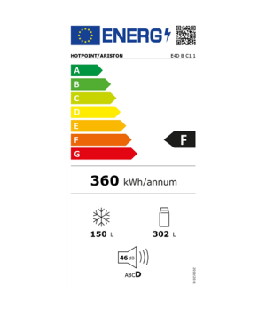 Hotpoint | E4D B C1 1 | Refrigerator | Energy efficiency class F | Free standing | Combi | Height 195.5 cm | No Frost system | F