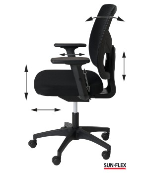 Biuro kėdė SUN-FLEX  OFFICECHAIR su tinkeliu, juoda