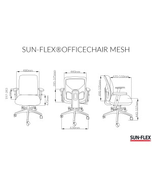 Biuro kėdė SUN-FLEX  OFFICECHAIR su tinkeliu, juoda