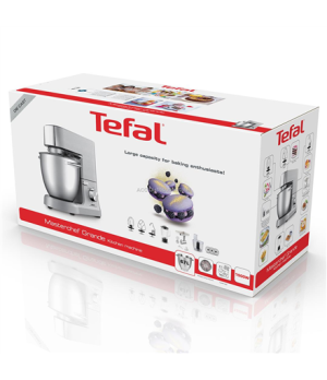 TEFAL | QB813D38 | 1500 W | Masterchef Grande Kitchen Machine | Number of speeds 8 | Bowl capacity 6.7 L | Grey