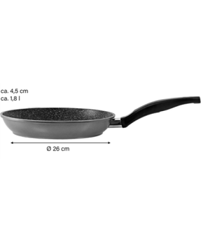 Stoneline | Pan | 7359 | Frying | Diameter 26 cm | Suitable for induction hob | Lid included | Fixed handle | Anthracite