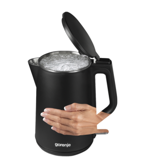 Gorenje | Kettle | K15DWBK | Electric | 2200 W | 1.5 L | Stainless steel | 360° rotational base | Black