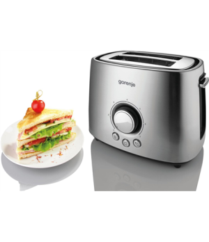 Gorenje | Toaster | T1000E | Power 1000 W | Number of slots 2 | Housing material  Metal | Stainless Steel