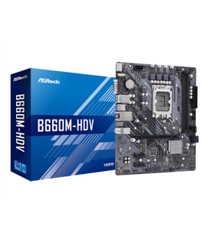 ASRock | B660M-HDV | Processor family Intel | Processor socket LGA1700 | DDR4 | Supported hard disk drive interfaces SATA, M.2 |