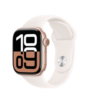 Apple Watch Series 10 | Smart watch | GPS (satellite) | Always-On Retina display | 42mm | Waterproof | Rose Gold