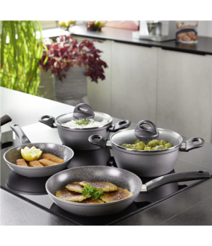 Stoneline | Ceramic Cookware Set of 14 | 15710 | 3 pans 3 pots 3 lids | Black | Lid included