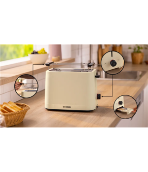 Bosch Compact Toaster | TAT3M127 MyMoment | Number of slots 2 | Housing material Plastic | Beige