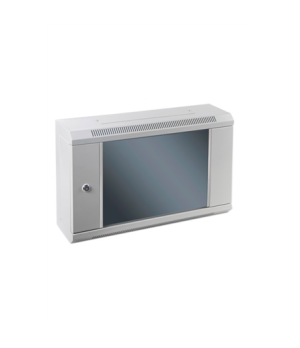 SOMI Networks | 6U, 19” Standard Installation Wall Cabinet | 6U-60/15SNC | Gray | Cable Entrances Assembled | Depth: 15 cm