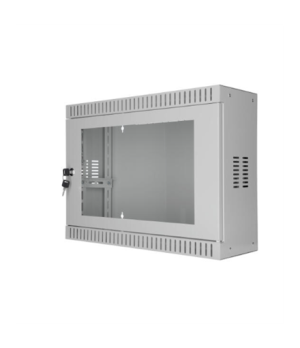 SOMI Networks | 3U, 19” Standard Vertical Installation Vertical Mount Cabinet | 3U-54/18SNC | Gray | Cable Entrances Glass Doors