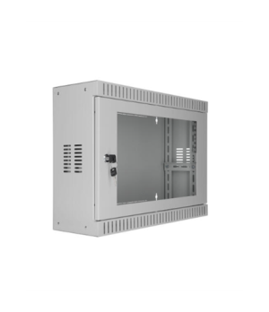 SOMI Networks | 3U, 19” Standard Vertical Installation Vertical Mount Cabinet | 3U-54/18SNC | Gray | Cable Entrances Glass Doors