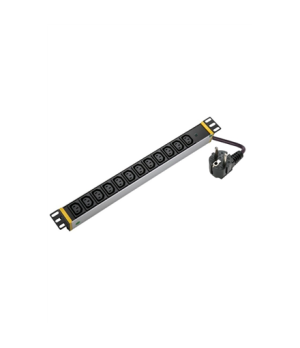 SOMI Networks | 1U, 19″, 12x C13 Aluminium PDU Power Panel with Indicator | PDU12C13ASP | Silver | No Switch No Protection Schuk