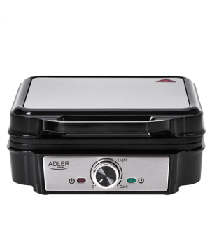 Adler Waffle Maker | AD 3083 | 1800 W | Number of pastry 4 | Belgium | Silver/Black