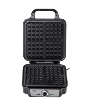 Adler Waffle Maker | AD 3083 | 1800 W | Number of pastry 4 | Belgium | Silver/Black