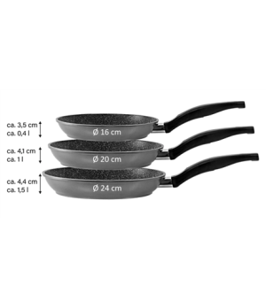 Stoneline | Pan set of 3 | 6882 | Frying | Diameter 16/20/24 cm | Suitable for induction hob | Fixed handle | Grey