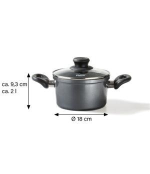 Stoneline | Cooking pot | 6741 | 2 L | 18 cm | die-cast aluminium | Grey | Lid included