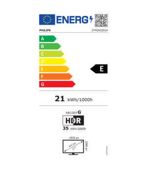 Philips 27M2N3201A/00 | 27 " | IPS | 16:9 | 180 Hz | 1 ms | 1920 x 1080 pixels | 300 cd/m² | HDMI ports quantity 2 | White