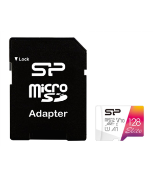Silicon Power | microSDHC UHS-I Memory Card | Elite | 128 GB | microSDHC/SDXC | Flash memory class 10