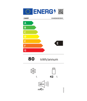 Candy | Refrigerator | CHASD4351EWC | Energy efficiency class E | Free standing | Larder | Height 51 cm | Fridge net capacity 42