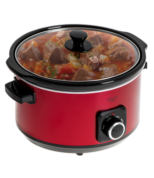 Adler | Slow cooker | AD 6413r | 290 W | 5.8 L | Number of programs 3 | Red