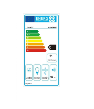 Candy | Hood | CPY5MBG | Canopy | Energy efficiency class C | Width 52 cm | 298 m³/h | Mechanical control | LED | Black Glass