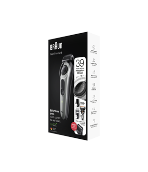 Braun | Beard Trimmer | BT5360 | Cordless and corded | Number of length steps 39 | Black/Silver