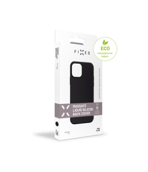 Fixed | MagFlow with MagSafe support | Back cover | Apple | iPhone 14 | Liquid silicon | Black