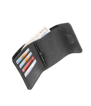 Fixed | Classic Wallet for AirTag | Apple | Genuine cowhide | Black | Dimensions of the wallet : 11 x 11.5 cm Closing of the wal