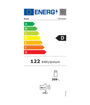 Bosch | KSF36PIDP Series 8 | Refrigerator | Energy efficiency class D | Free standing | Larder | Height 186 cm | No Frost system