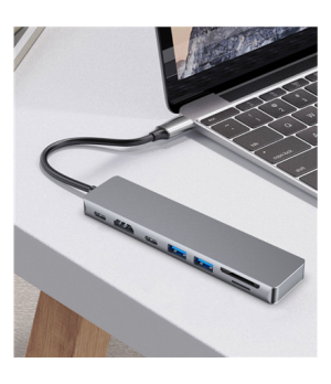 Fixed | 7-port USB-C hub card for laptops and tablets | FIXHU-CAD-GR