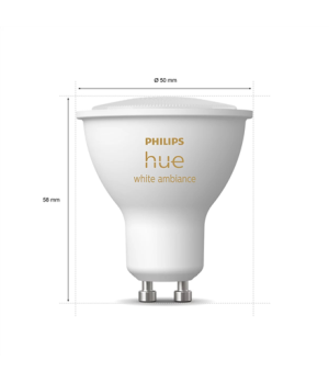 Philips Hue | WA 5W GU10 3pcs pack | GU10 | 5 W | Warm to cool white 2200-6500K | Bluetooth and Zigbee