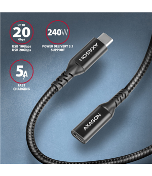 AXAGON Extension USB 20Gbps Cable | BUCM32-CF15AB | USB Type-C to USB Type-C