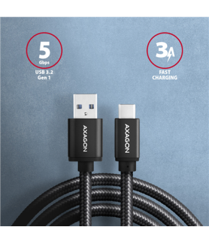 AXAGON Data and charging cable | BUCM3-AM20AB | USB Type-C to USB Type-A