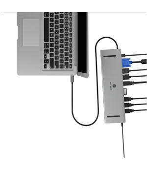 Raidsonic Docking Station | IB-DK2106a-CPD | Ethernet LAN (RJ-45) ports 1 | VGA (D-Sub) ports quantity 1 | HDMI ports quantity 2