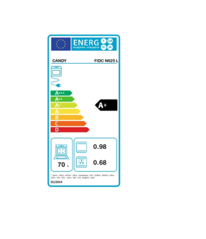 Candy | Oven | FIDC N625 L | 70 L | Electric | Steam | Mechanical control with digital timer | Convection | Height 59.5 cm | Wid