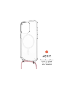 Fixed | MagPure Neck | Back Cover with Lanyard | Apple | iPhone 16 Pro Max | TPU | Clear, Pink