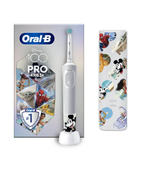 Oral-B | Electric Toothbrush with Travel Case | Vitality PRO Kids Disney 100 | Rechargeable | For kids | Number of brush heads i