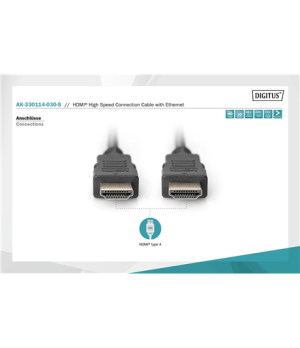 Digitus | High Speed HDMI Cable with Ethernet | Black | HDMI male (type A) | HDMI male (type A) | HDMI to HDMI | 3 m