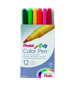 Flomasteriai PENTEL ARTS S360 1-2 mm