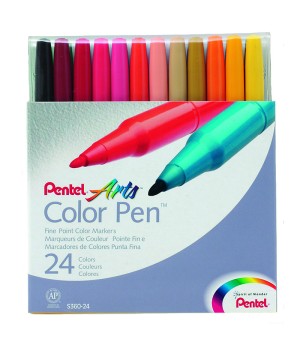 Flomasteriai PENTEL ARTS S360 24 spalvų, 1-2 mm