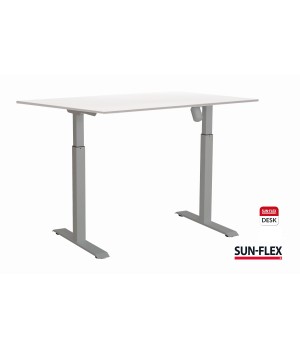 Reguliuojamo aukščio stalas SUN-FLEX ADAPT I, baltas stalviršis ir pilkas rėmas 120x80cm