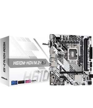 ASRock | H610M-HDV/M.2+ D5 | Processor family Intel | Processor socket LGA1700 | DDR5 DIMM | Supported hard disk drive interface