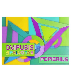 Spalvotas popierius KRESKA, A4, 80 g/m2, dvipusis, 8 lapai