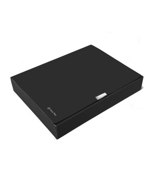 Dėklas - dėžutė dokumentams PANTA PLAST Neon, PP, A4, 55 mm, juodos sp.