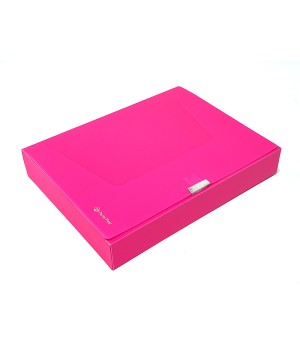 Dėklas - dėžutė dokumentams PANTA PLAST Neon, PP, A4, 55 mm, rožinės sp.